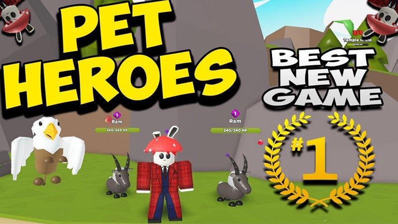 Alt text: Hình ảnh giao diện game Pet Heroes với các thú cưng