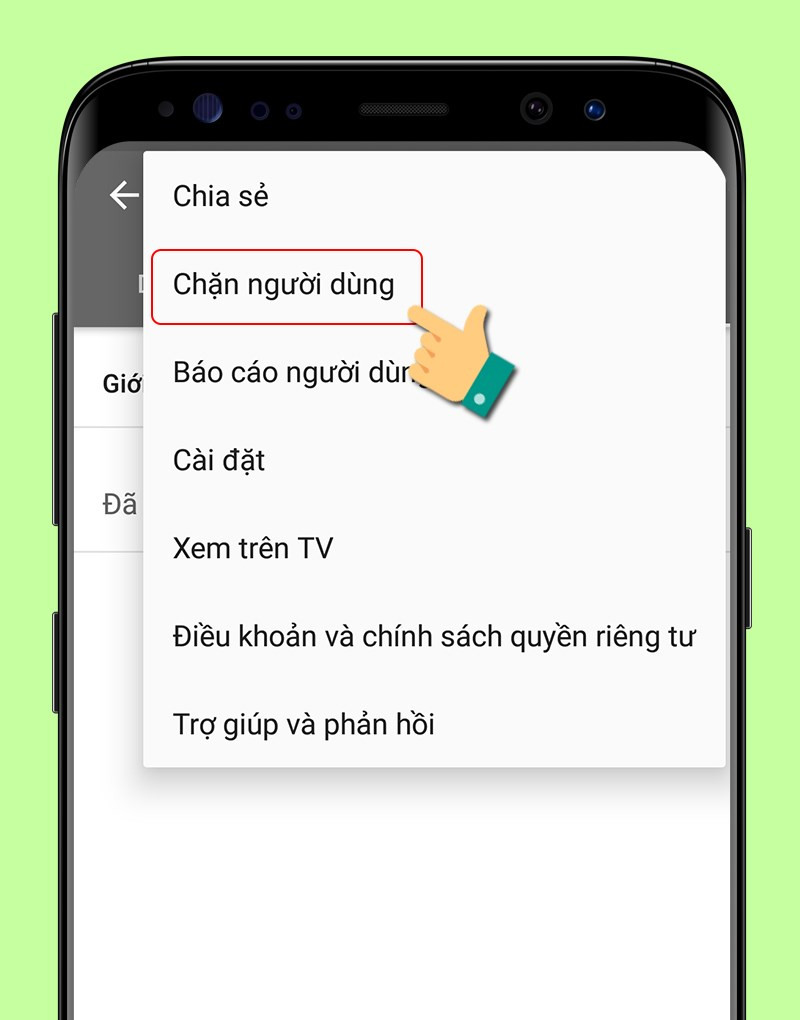 alt text: Hình ảnh minh họa việc chặn kênh youtube trên điện thoại