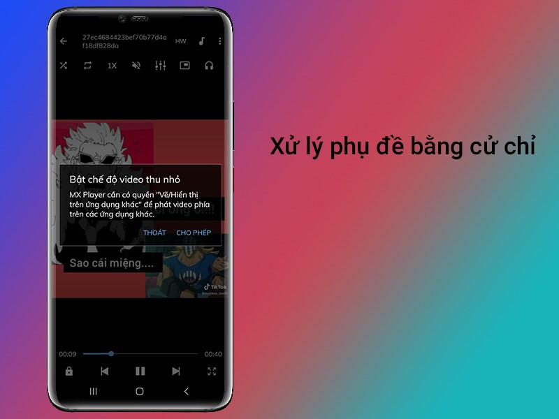 alt text: Hướng dẫn điều chỉnh phụ đề bằng cử chỉ trên MX Player