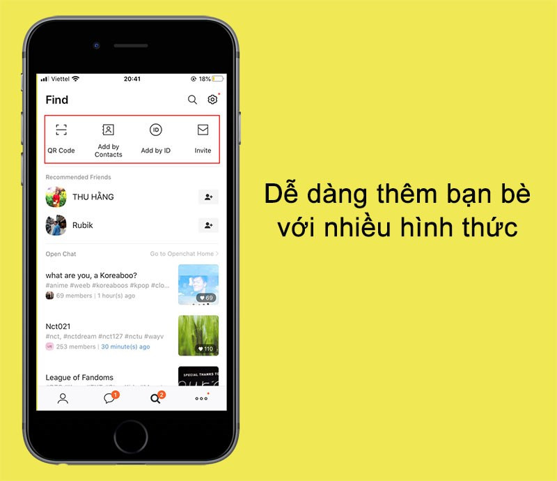 alt text: Kết nối bạn bè qua mã QR trên KakaoTalk