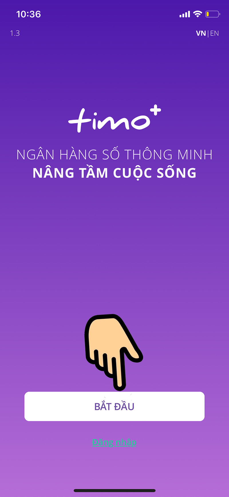 alt text: Màn hình bắt đầu đăng ký Timo Plus