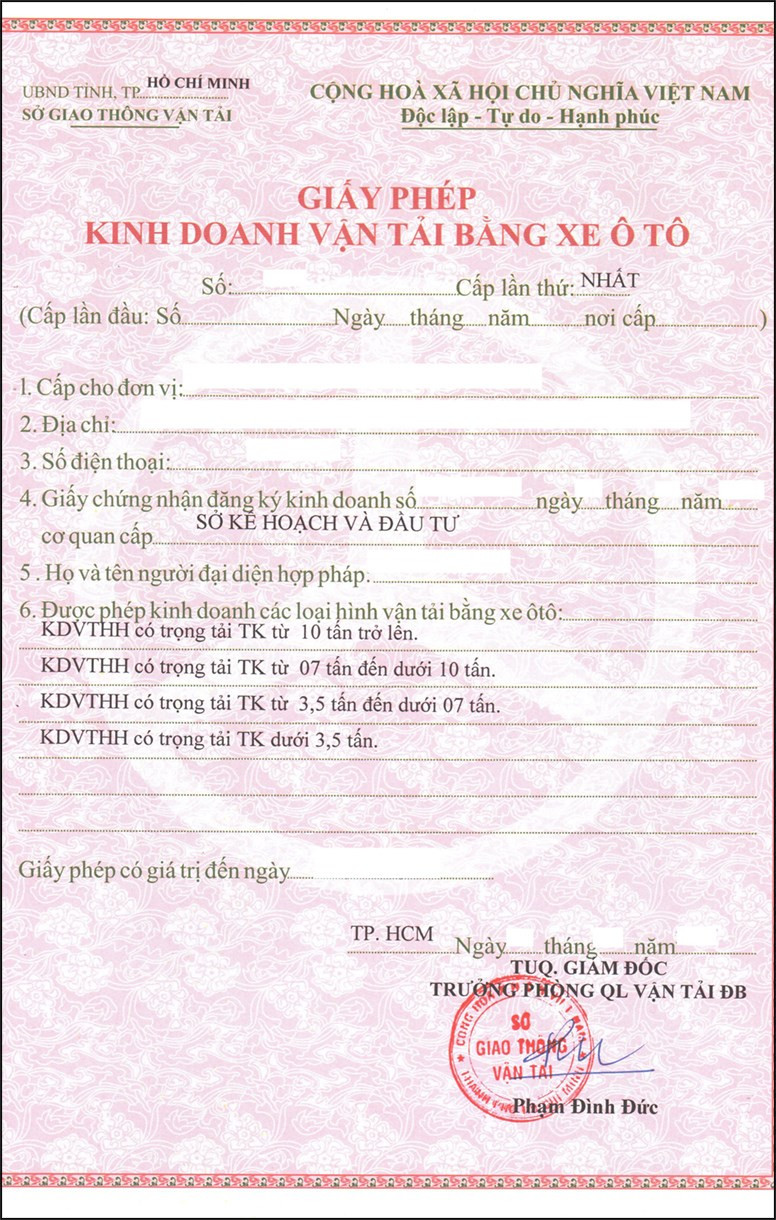 Alt text: Mẫu giấy phép kinh doanh