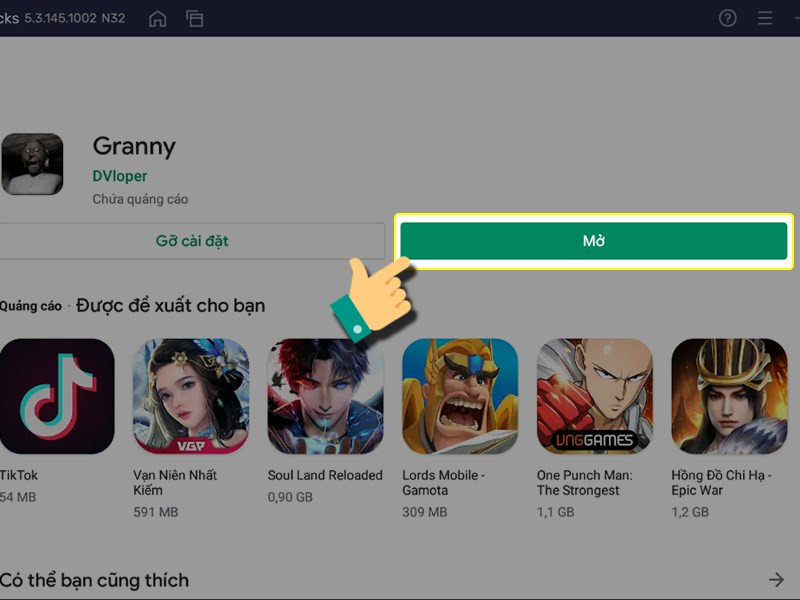 alt text: Mở game Granny sau khi cài đặt