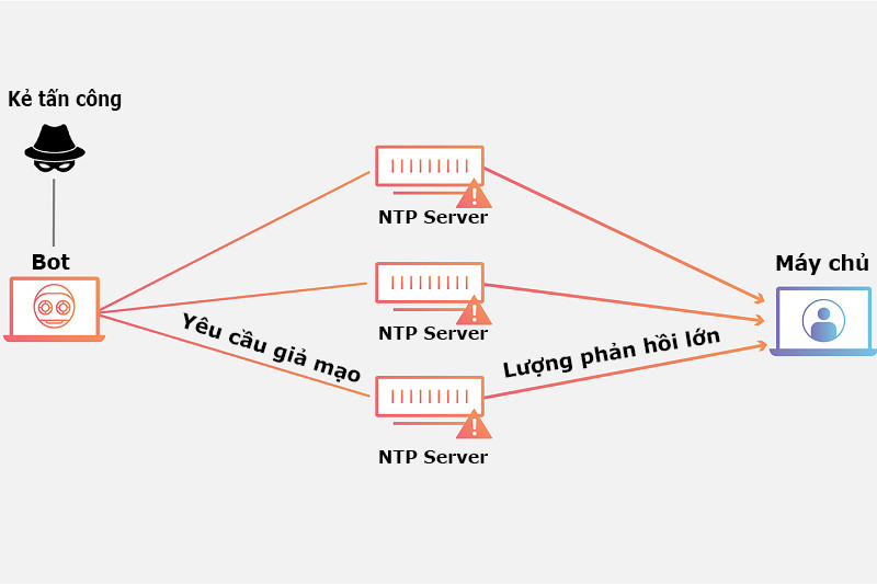 alt text: Mô hình tấn công NTP Amplification