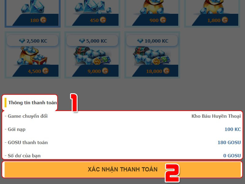 alt text: Nạp Kho Báu Huyền Thoại