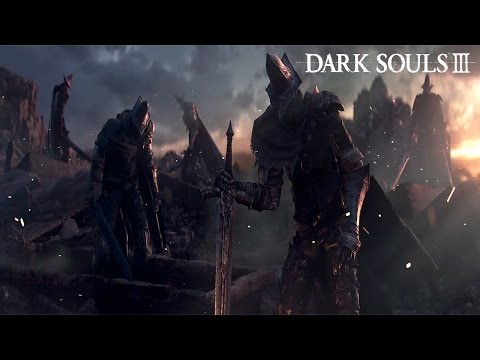 alt text: Nhân vật Dark Souls 3 chiến đấu với boss