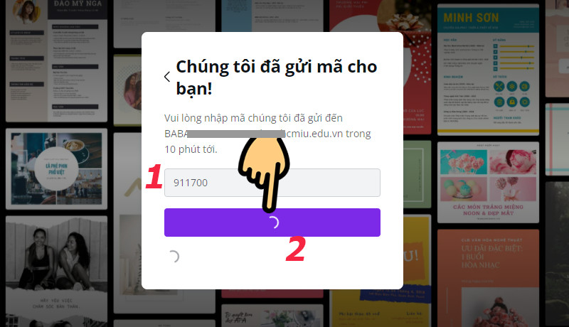 alt text: Nhập mã OTP để xác minh tài khoản