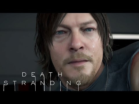 alt text: Sam Bridges vận chuyển hàng hóa trong Death Stranding.