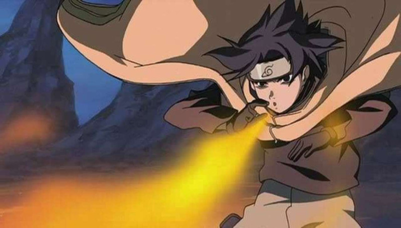 alt text: Sasuke sử dụng Hỏa Độn: Đại Hỏa Cầu