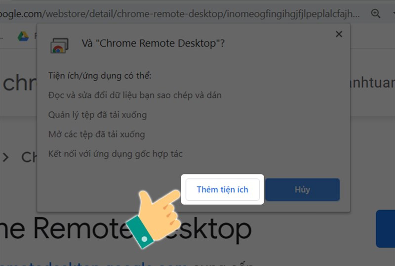 alt text: Thêm tiện ích Chrome Remote Desktop