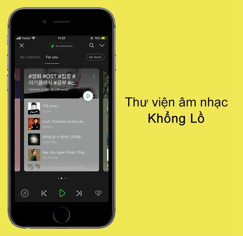 alt text: Thư viện nhạc trên KakaoTalk