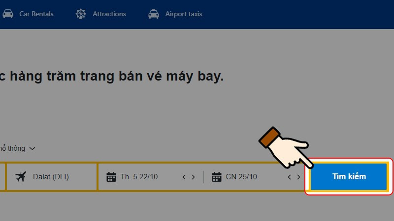 alt text: Tìm kiếm chuyến bay trên Booking.com