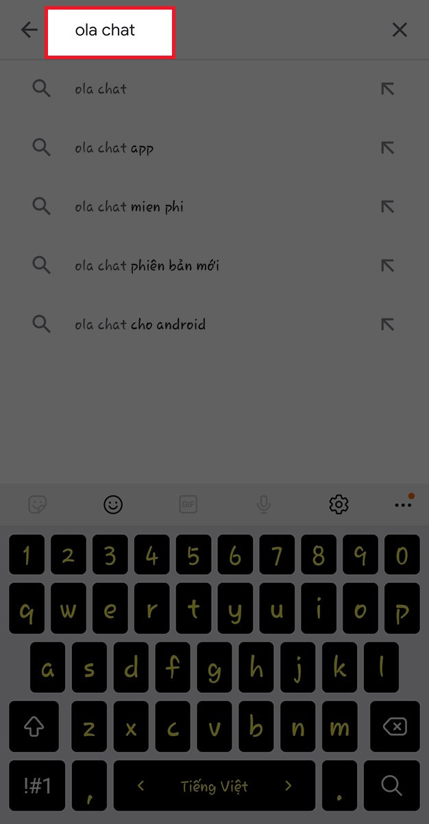 alt text: Tìm kiếm Ola Chat trên CH Play