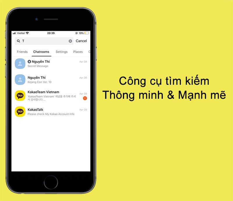 alt text: Tìm kiếm trên KakaoTalk