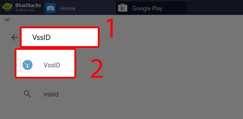 Alt text: Tìm kiếm VssID trên Google Play