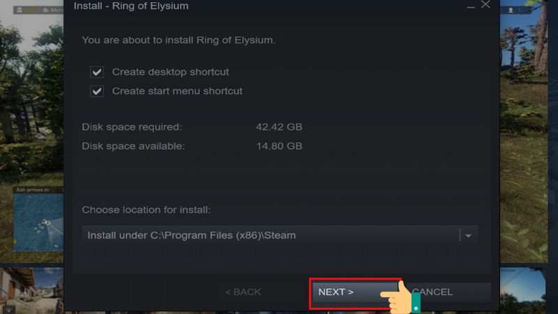 alt text: Xác nhận cài đặt Ring of Elysium