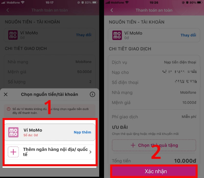 alt text: Xác nhận nạp tiền