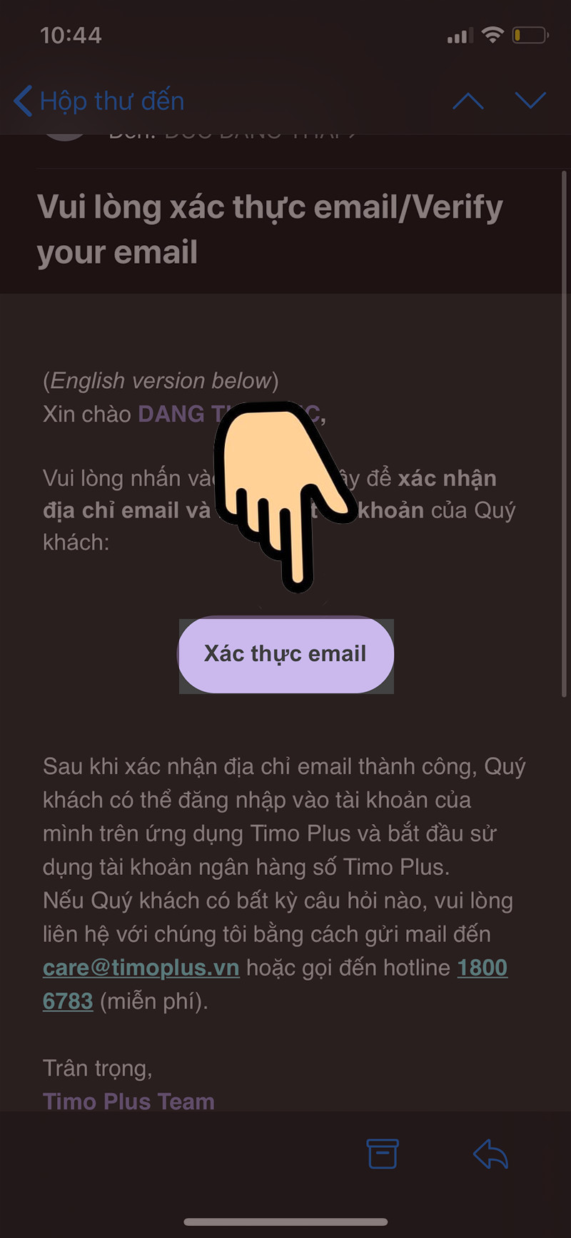 alt text: Xác thực email