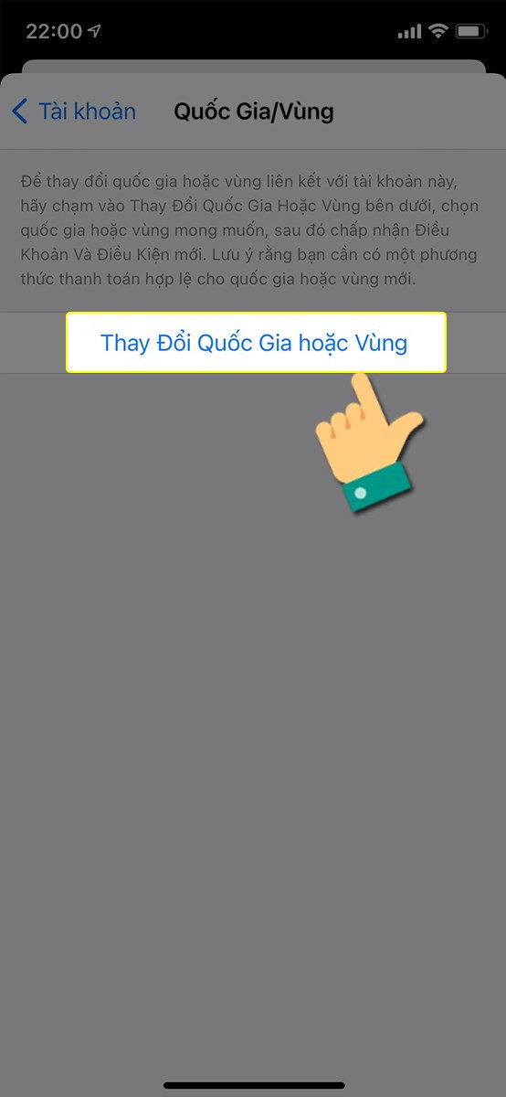 alt: Thay đổi quốc gia/vùng App Store