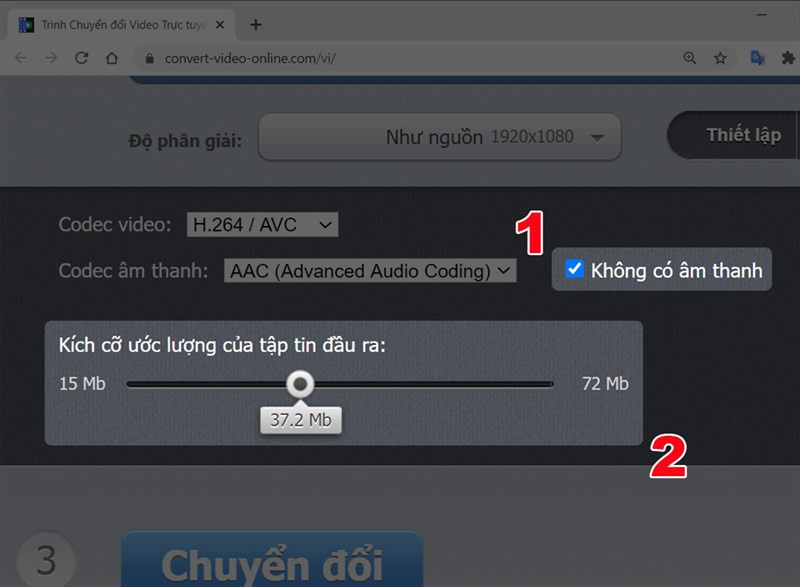 alt: Tích chọn "Không có âm thanh" để tách nhạc khỏi video