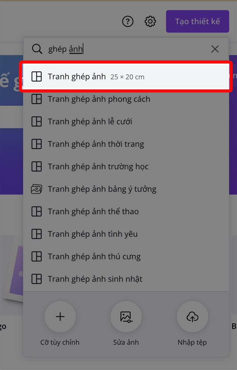 alt: Tìm kiếm Ghép ảnh trên Canva