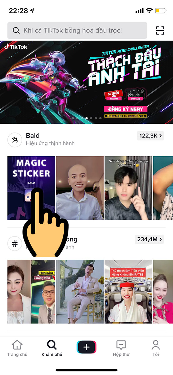 alt: Tìm kiếm hashtag #Bald trên TikTok