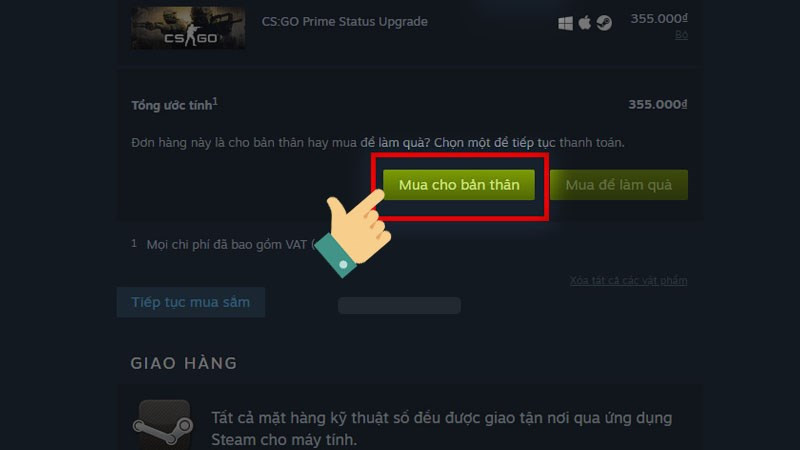 Alt: Xác nhận mua hàng trên Steam