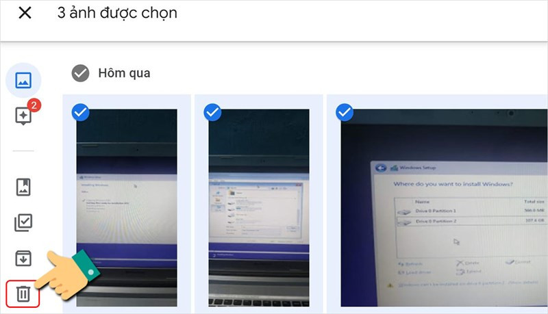 Alt: Xóa ảnh trong Google Photos