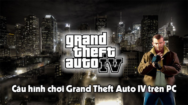 alt="Hình ảnh giao diện game GTA 4, cho thấy nhân vật Niko Bellic đang lái xe trên đường phố."