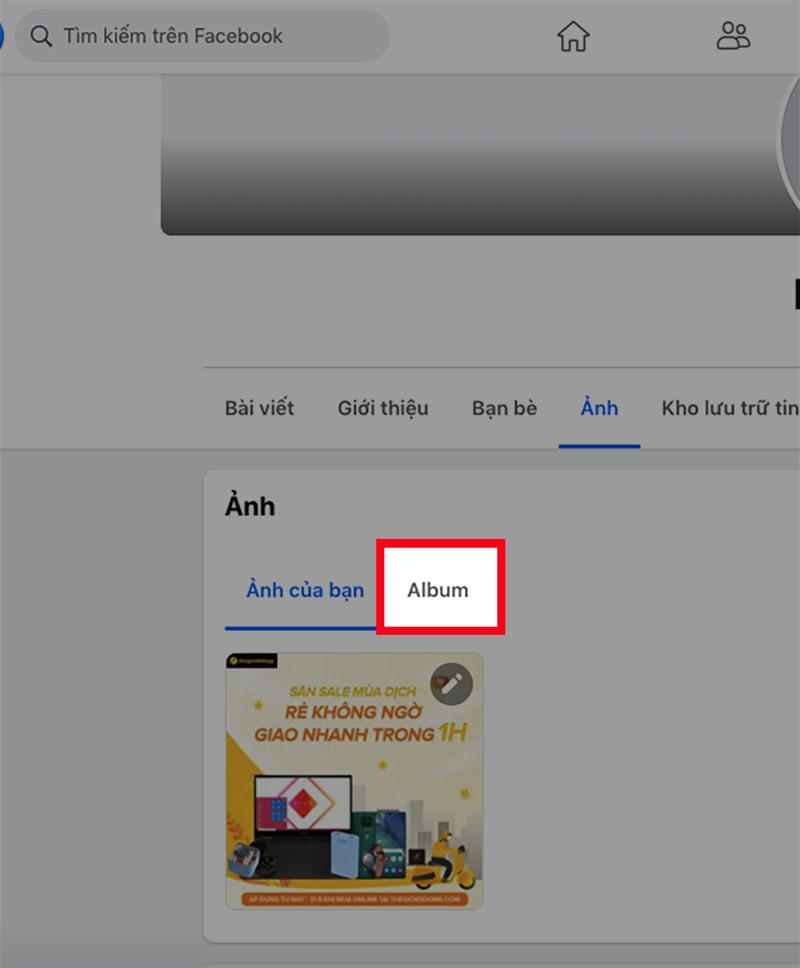 Ẩn album ảnh trên Facebook bằng máy tính