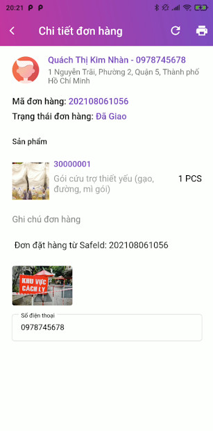 Ảnh chụp màn hình ứng dụng SafeID Delivery