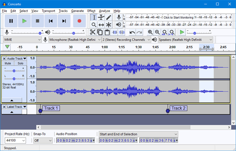 Audacity: Phần mềm tách MP3 từ video