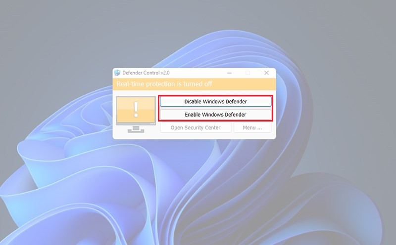 Tải Defender Control 2.0: Vô hiệu hóa Windows Defender dễ dàng