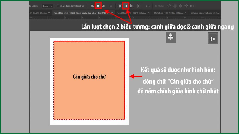 Mẹo Căn Giữa và Canh Lề Chuẩn Xác trong Photoshop