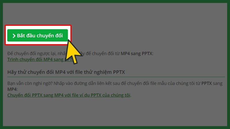 Bấm "Bắt đầu chuyển đổi"