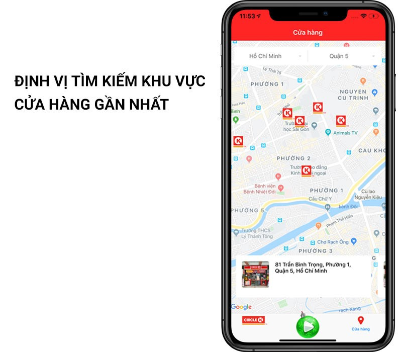 Bản đồ cửa hàng Circle K