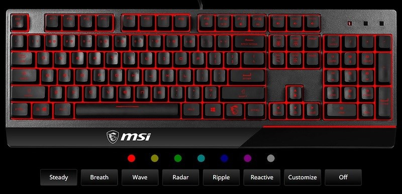 Bàn phím Có dây Gaming MSI Vigor GK30 US