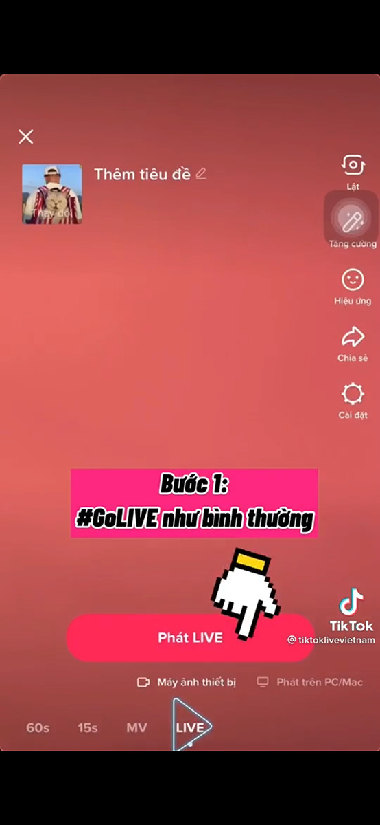 Bắt đầu livestream TikTok