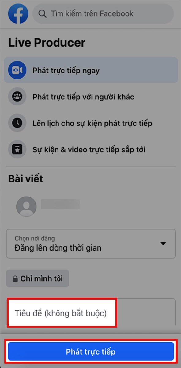 Bắt đầu livestream trên máy tính