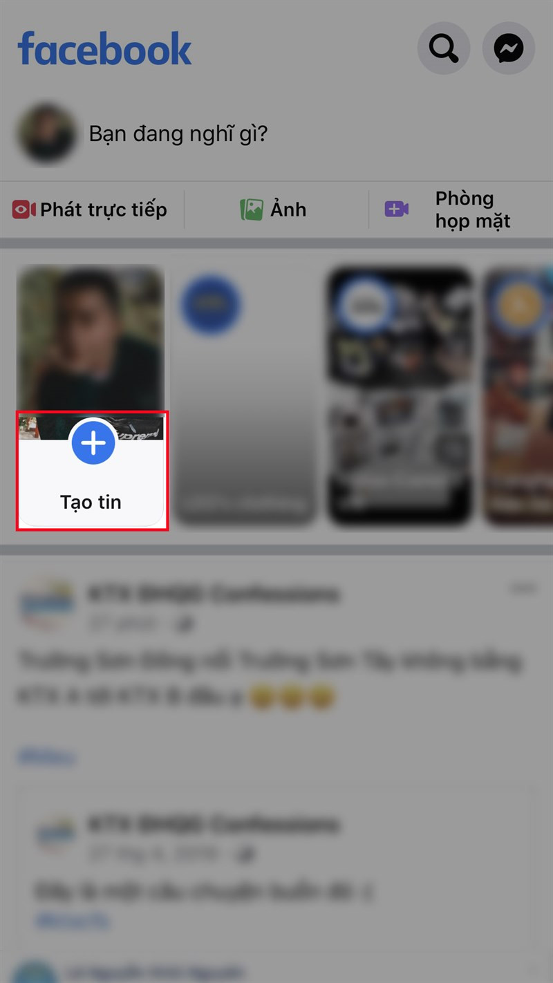 Bật lại story facebook trên iPhone