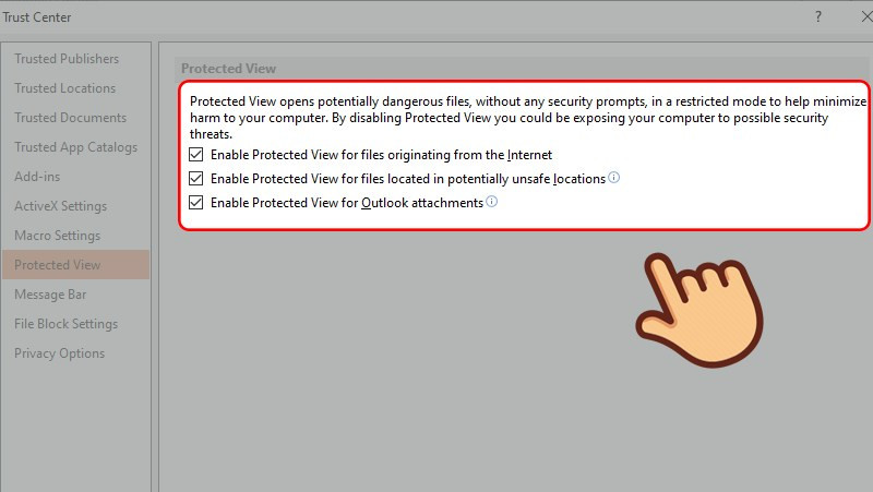 Bật Protected View trong PowerPoint