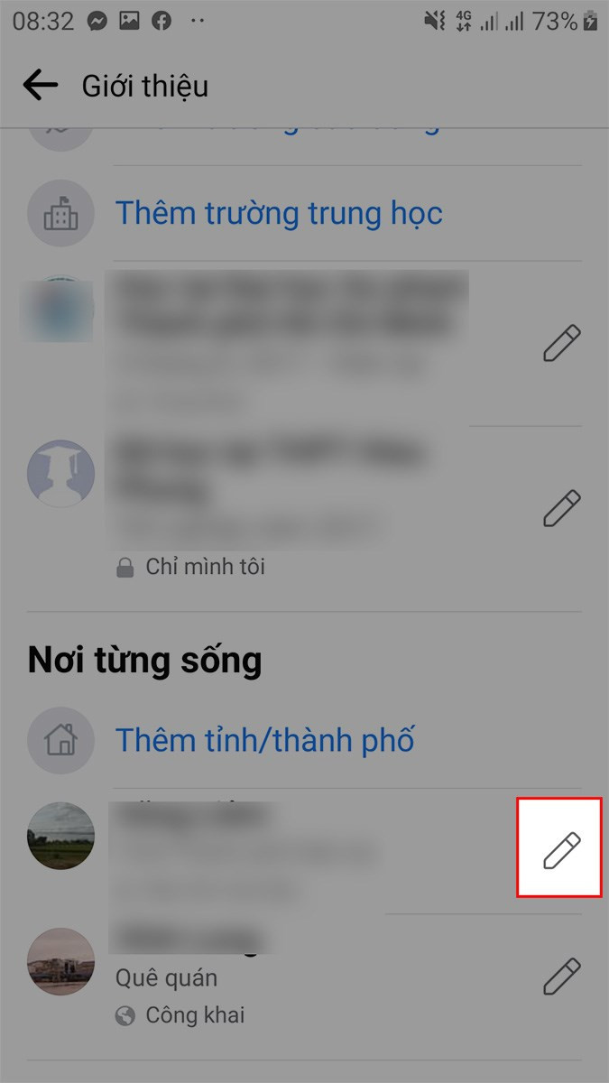 Biểu tượng chỉnh sửa thông tin cá nhân