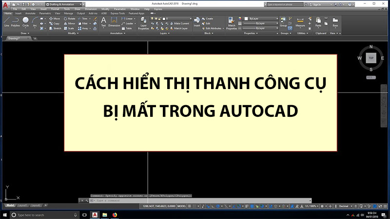 Biểu tượng mũi tên xổ xuống trong AutoCAD