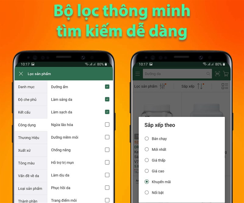 Bộ lọc th&ocirc;ng minh, t&igrave;m kiếm dễ d&agrave;ng