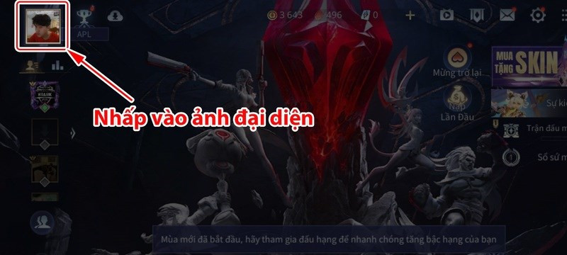 Bước 1: Click vào ảnh đại diện