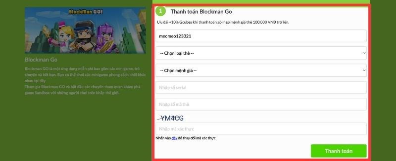 Bước 2 Nạp Blockman Go