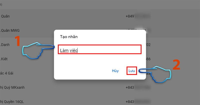 Bước 5: Đặt t&ecirc;n nh&oacute;m v&agrave; chọn lưu