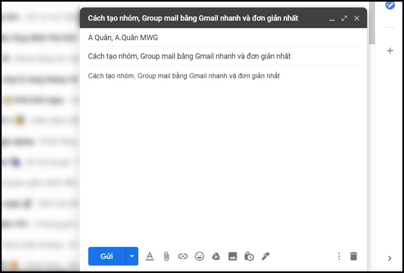 Bước 5: Ho&agrave;n th&agrave;nh email v&agrave; nhấn gởi.