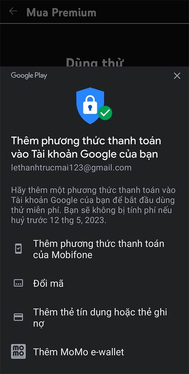 Bước 6: Chọn phương thức thanh toán