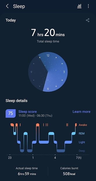 Các tính năng khác của Samsung Health